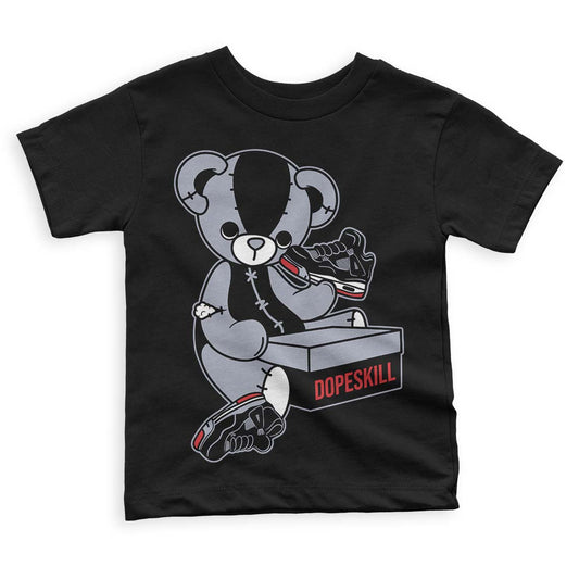Jordan 4 “Bred Reimagined” DopeSkill Toddler Kids T-shirt Sneakerhead BEAR Graphic Streetwear - Black