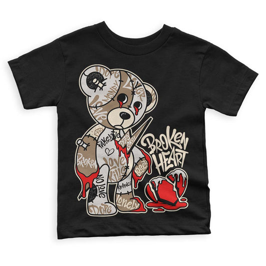 Jordan 5 SE “Sail” DopeSkill Toddler Kids T-shirt Broken Heart Graphic Streetwear - Black