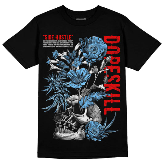 Travis Scott x Jordan 4 Retro 'Cactus Jack' DopeSkill T-Shirt Side Hustle Graphic Streetwear - Black