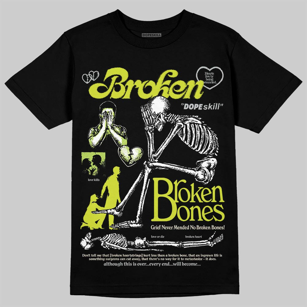 Air Max 90 x Patta Cyber and Particle Grey DopeSkill T-Shirt Broken Bones Graphic Streetwear - Black