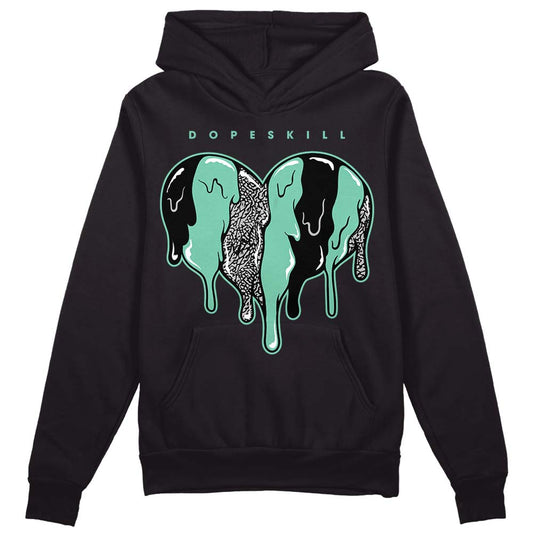 Jordan 3 "Green Glow" DopeSkill Hoodie Sweatshirt Slime Drip Heart Graphic Streetwear - Black