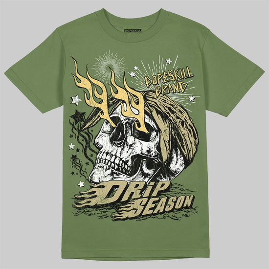 Olive Sneakers DopeSkill T-Shirt Drip Season Graphic Streetwear - Military Green