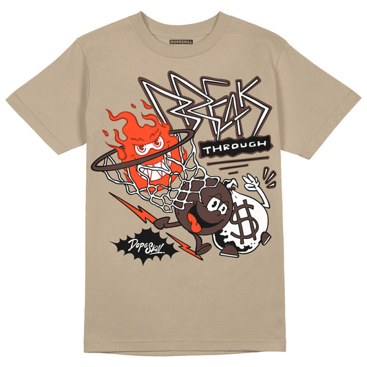 Jordan 1 High OG “Latte” DopeSkill Medium Brown T-shirt Break Through Graphic Streetwear
