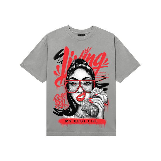Grey Sneakers DopeSkill T-Shirt Living My Best Life Graphic Streetwear - Gravel