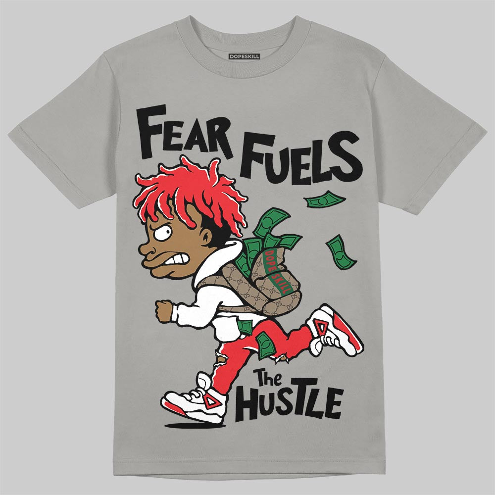 Grey Sneakers DopeSkill T-Shirt Fear Fuels The Hustle Graphic Streetwear - Gravel
