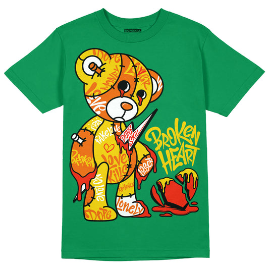 Green Sneakers DopeSkill Green T-shirt Broken Heart Graphic Streetwear