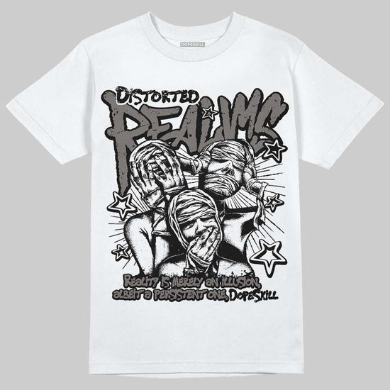 Jordan 4 Retro Cave Stone DopeSkill T-Shirt Distorted Realms Graphic Streetwear - White