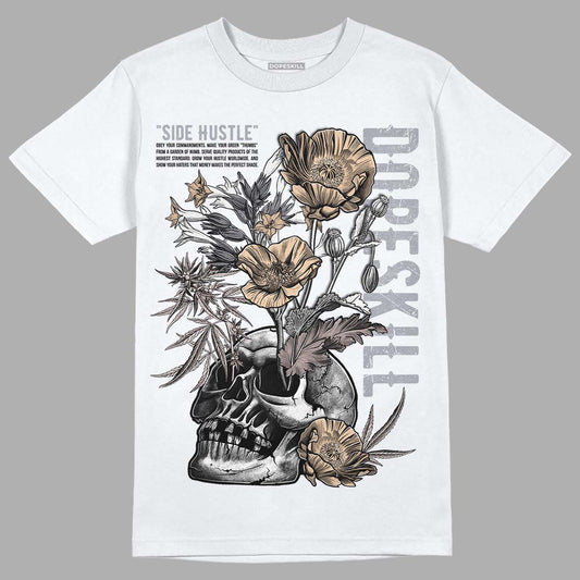 Jordan 4 Retro Frozen Moments DopeSkill T-Shirt Side Hustle Graphic Streetwear - White 