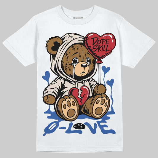 Jordan 1 Low Travis Scott x Fragment DopeSkill T-Shirt Broken Bear Graphic Streetwear - White