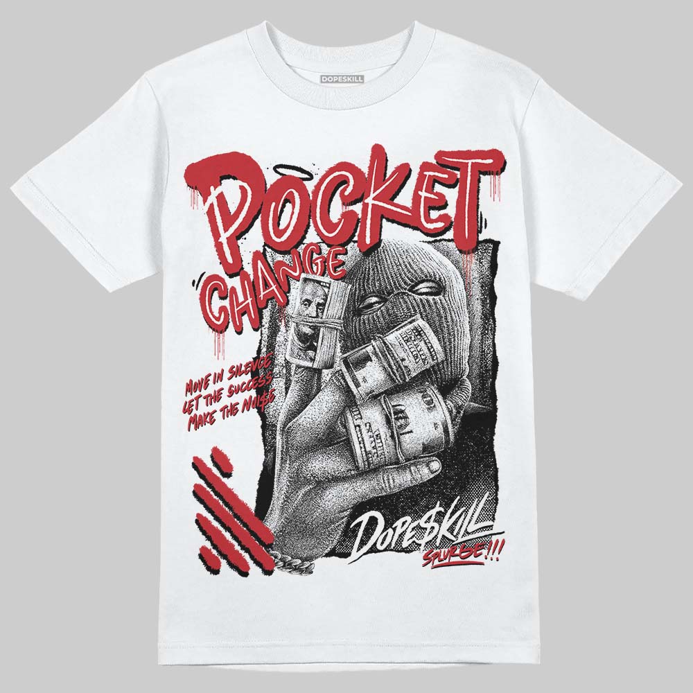 Jordan 5 Retro Fire Red Black Tongue (2025) DopeSkill T-Shirt Pocket Change Graphic Streetwear - White