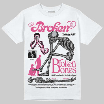 Asics Gel-1130 Pink Glo/ Black DopeSkill T-Shirt Broken Bones Graphic Streetwear - White