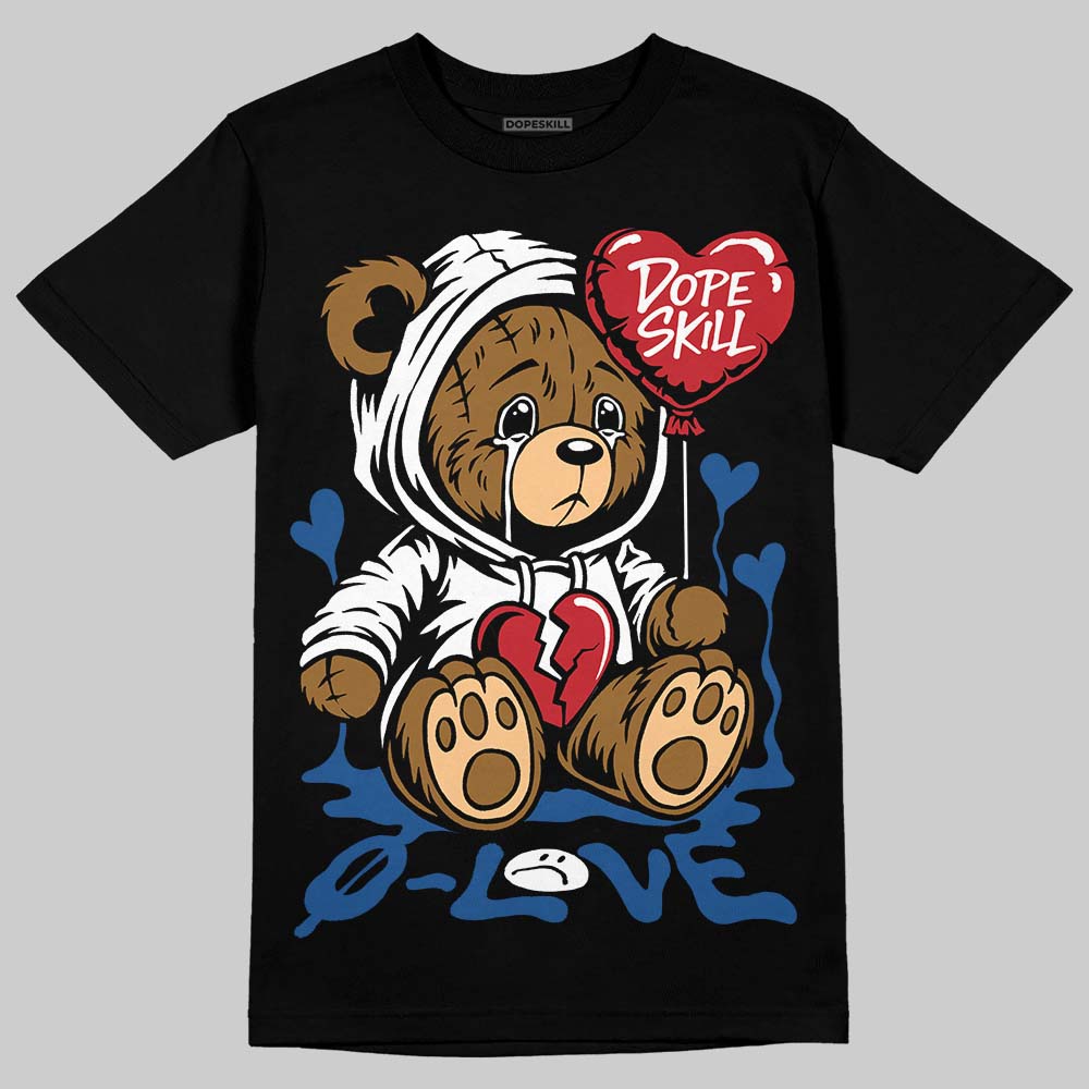 Jordan 1 Low OG “Storm Blue” DopeSkill T-Shirt Broken Bear Graphic Streetwear - Black