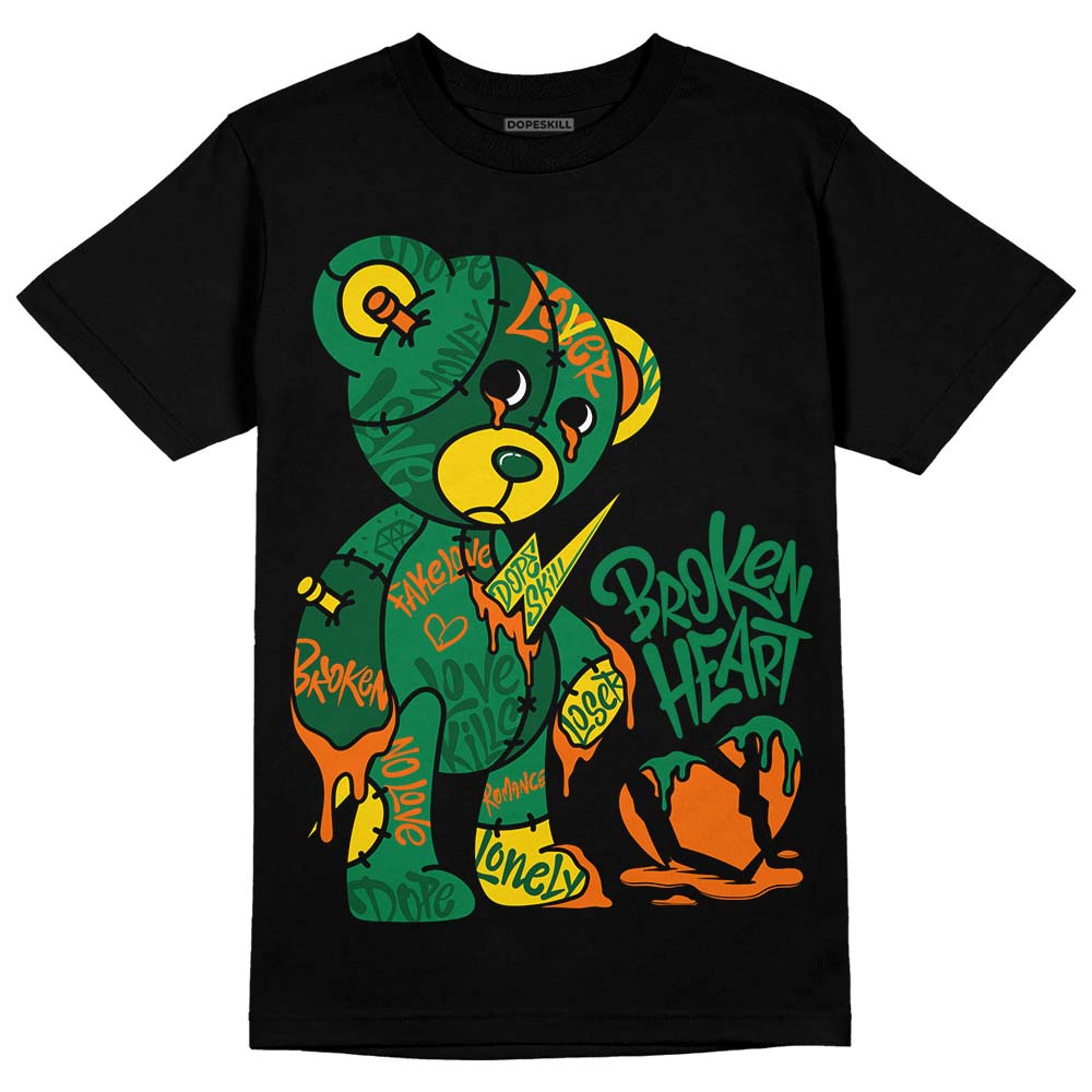 Green Sneakers DopeSkill T-Shirt Broken Heart Graphic Streetwear - Black