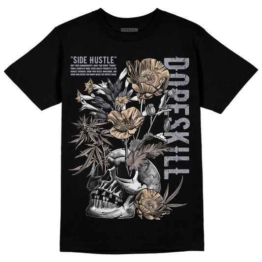 Jordan 4 Retro Frozen Moments DopeSkill T-Shirt Side Hustle Graphic Streetwear - Black