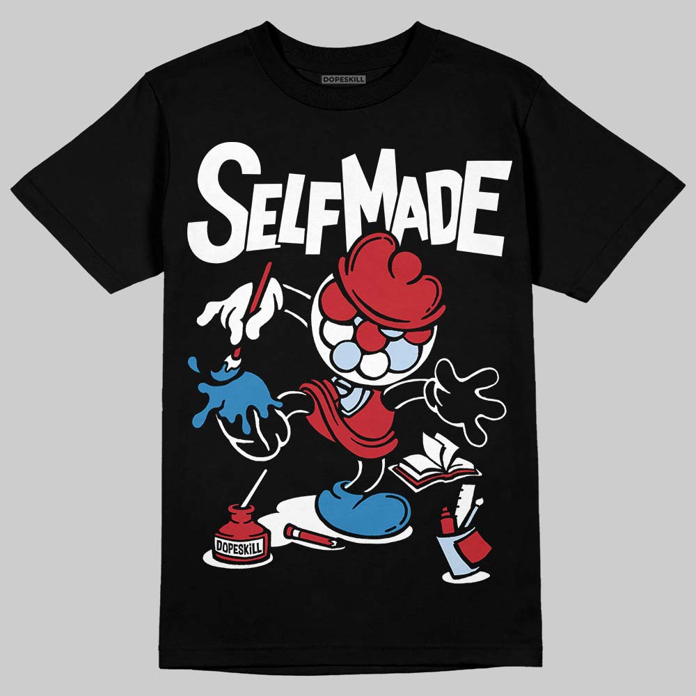 Jordan 5 Retro Fire Red Black Tongue (2025) DopeSkill T-Shirt Self Made Graphic Streetwear - Black