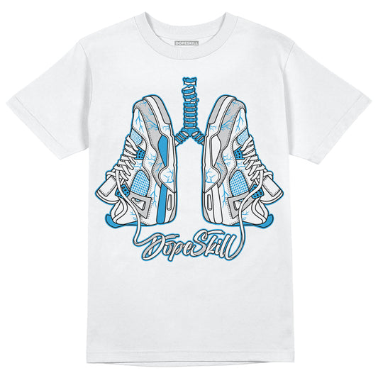 Jordan 4 Retro Military Blue DopeSkill T-Shirt Breathe Graphic Streetwear - White