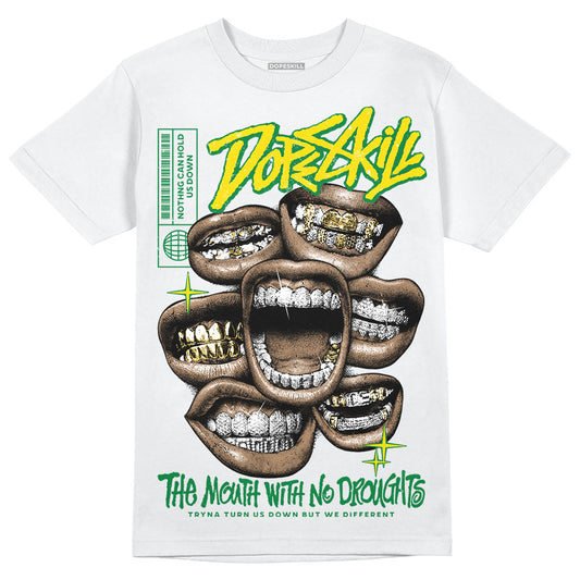 Dunk Low Reverse Brazil DopeSkill T-Shirt The Mouth With No Droughts Graphic Streetwear - White