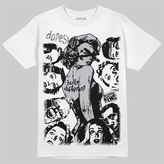 Grey Sneakers DopeSkill T-Shirt Built Different Graphic Streetwear - White