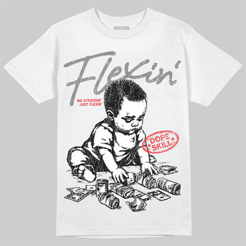 Grey Sneakers DopeSkill T-Shirt Flexin' Graphic Streetwear - White