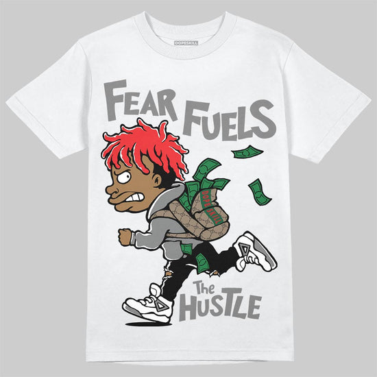 Grey Sneakers DopeSkill T-Shirt Fear Fuels The Hustle Graphic Streetwear - White
