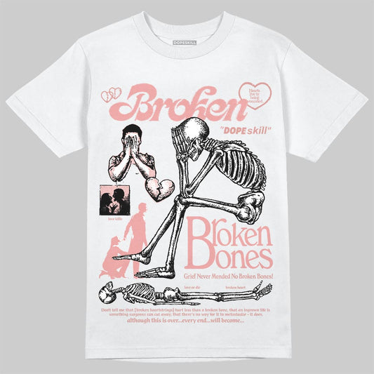 Jordan 40 “Dusty Rose” DopeSkill T-Shirt Broken Bones Graphic Streetwear - White