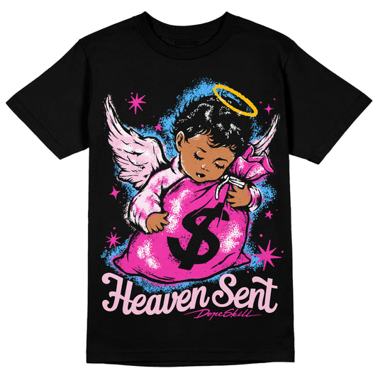 Pink Sneakers DopeSkill T-Shirt Heaven Sent Graphic Streetwear - Black