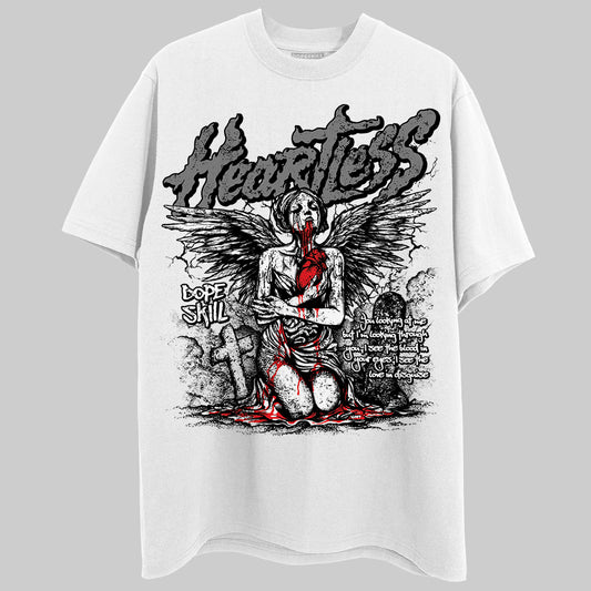 Grey Sneakers DopeSkill T-Shirt Heartless Graphic Streetwear - White