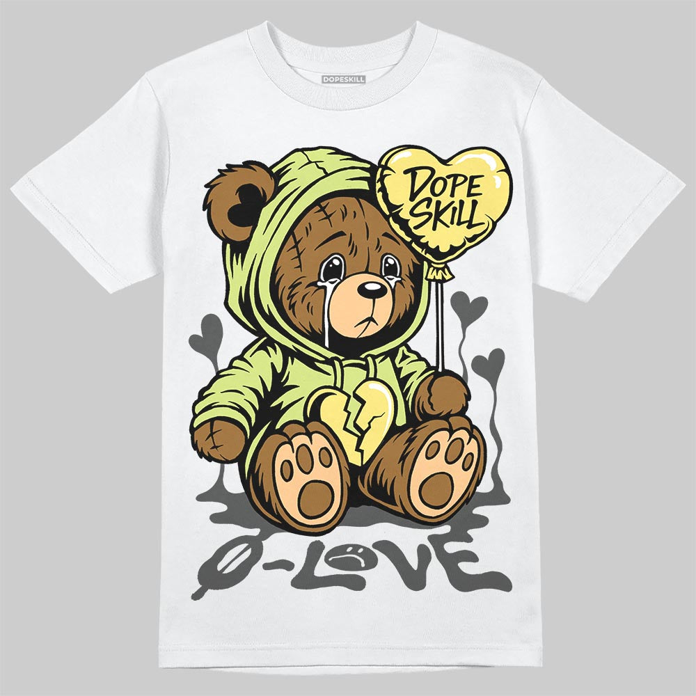 Jordan 4 GS “Light Lemon Twist” DopeSkill T-Shirt Broken Bear Graphic Streetwear - White