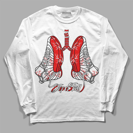 Jordan 12 “Cherry” DopeSkill Long Sleeve T-Shirt Breathe Graphic Streetwear - White
