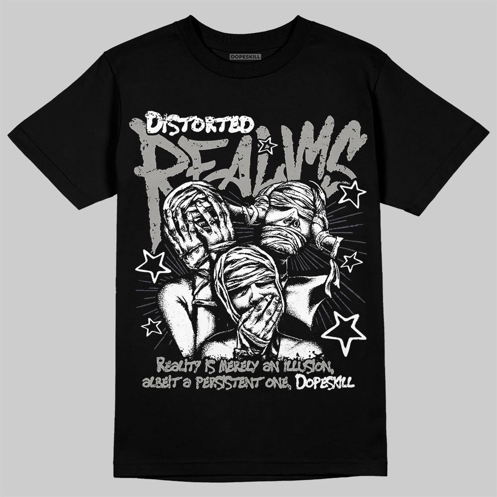 Jordan 11 Cool Grey DopeSkill T-Shirt Distorted Realms Graphic Streetwear - Black
