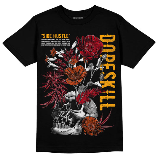 Jordan 7 Retro Cardinal DopeSkill T-Shirt Side Hustle Graphic Streetwear - Black