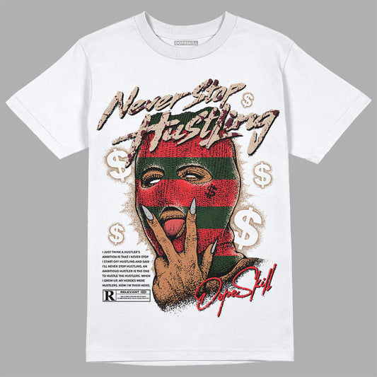 Dunk Low Freddy Krueger DopeSkill T-Shirt Never Stop Hustling Graphic Streetwear - White 