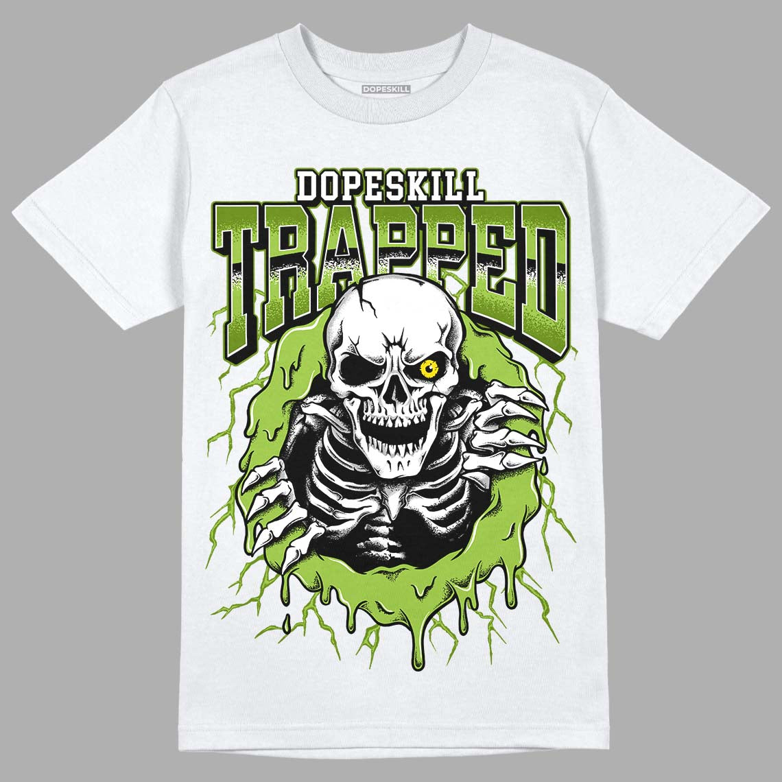 SB Dunk Low Chlorophyll DopeSkill T-Shirt Trapped Halloween Graphic Streetwear - White