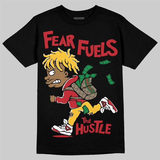 Jordan 14 Retro Ferrari (2025) DopeSkill T-Shirt Fear Fuels The Hustle Graphic Streetwear - Black