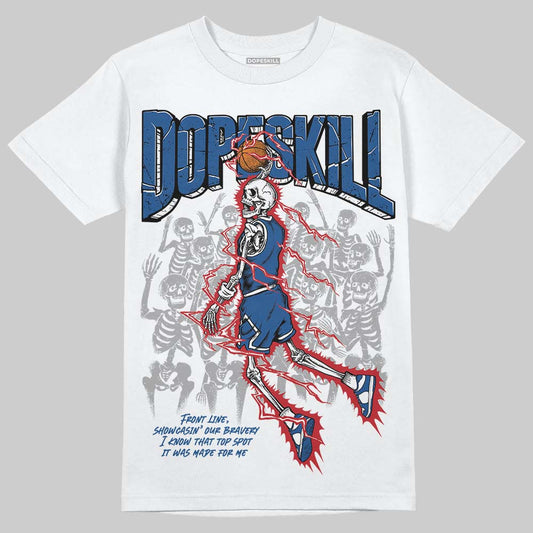 Jordan 1 Low OG “Storm Blue” DopeSkill T-Shirt Thunder Dunk Graphic Streetwear - White