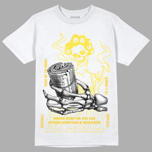 Jordan 11 Low 'Yellow Snakeskin' DopeSkill T-Shirt Show Me The Money Graphic Streetwear - White