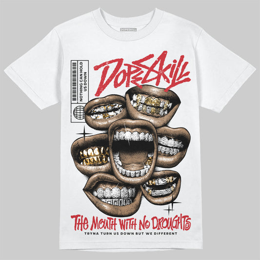 Jordan 11 Retro Low Bred (2025) DopeSkill T-Shirt The Mouth With No Droughts Graphic Streetwear - White