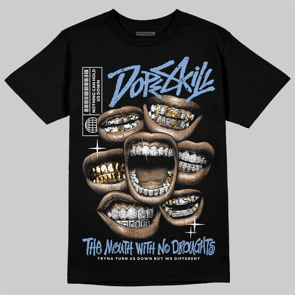 Jordan 4 WMNS 'Forget Me Not' DopeSkill T-Shirt The Mouth With No Droughts Graphic Streetwear - Black