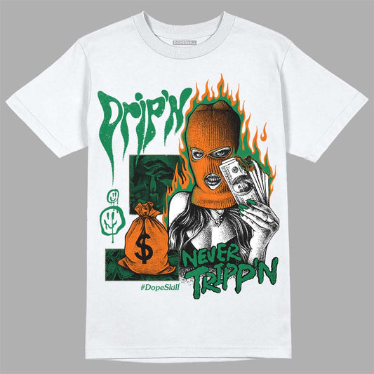 Green Sneakers DopeSkill T-Shirt Drip'n Never Tripp'n Graphic Streetwear - White