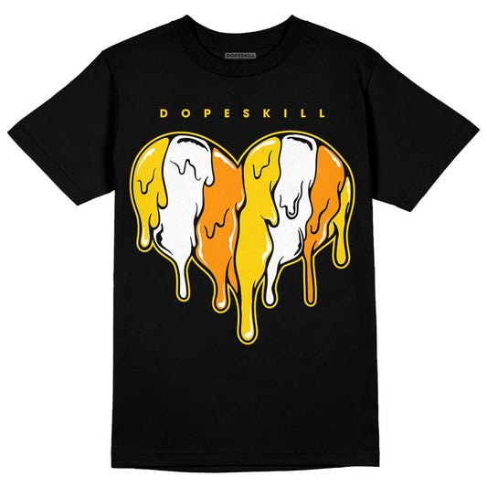 Jordan 6 “Yellow Ochre” DopeSkill T-Shirt Slime Drip Heart Graphic Streetwear - Black