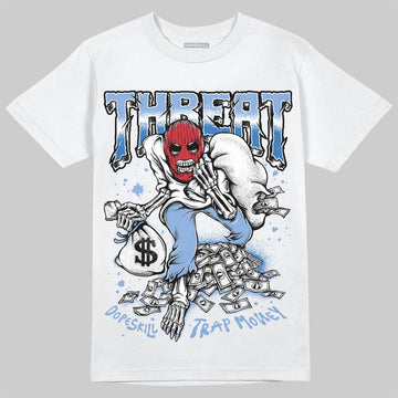 Jordan 4 WMNS 'Forget Me Not' DopeSkill T-Shirt Threat Graphic Streetwear - White