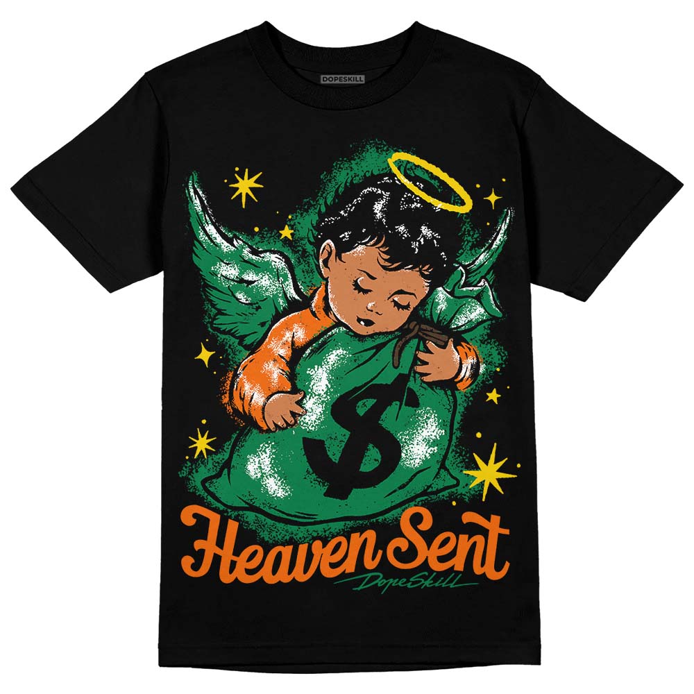 Green Sneakers DopeSkill T-Shirt Heaven Sent Graphic Streetwear - Black