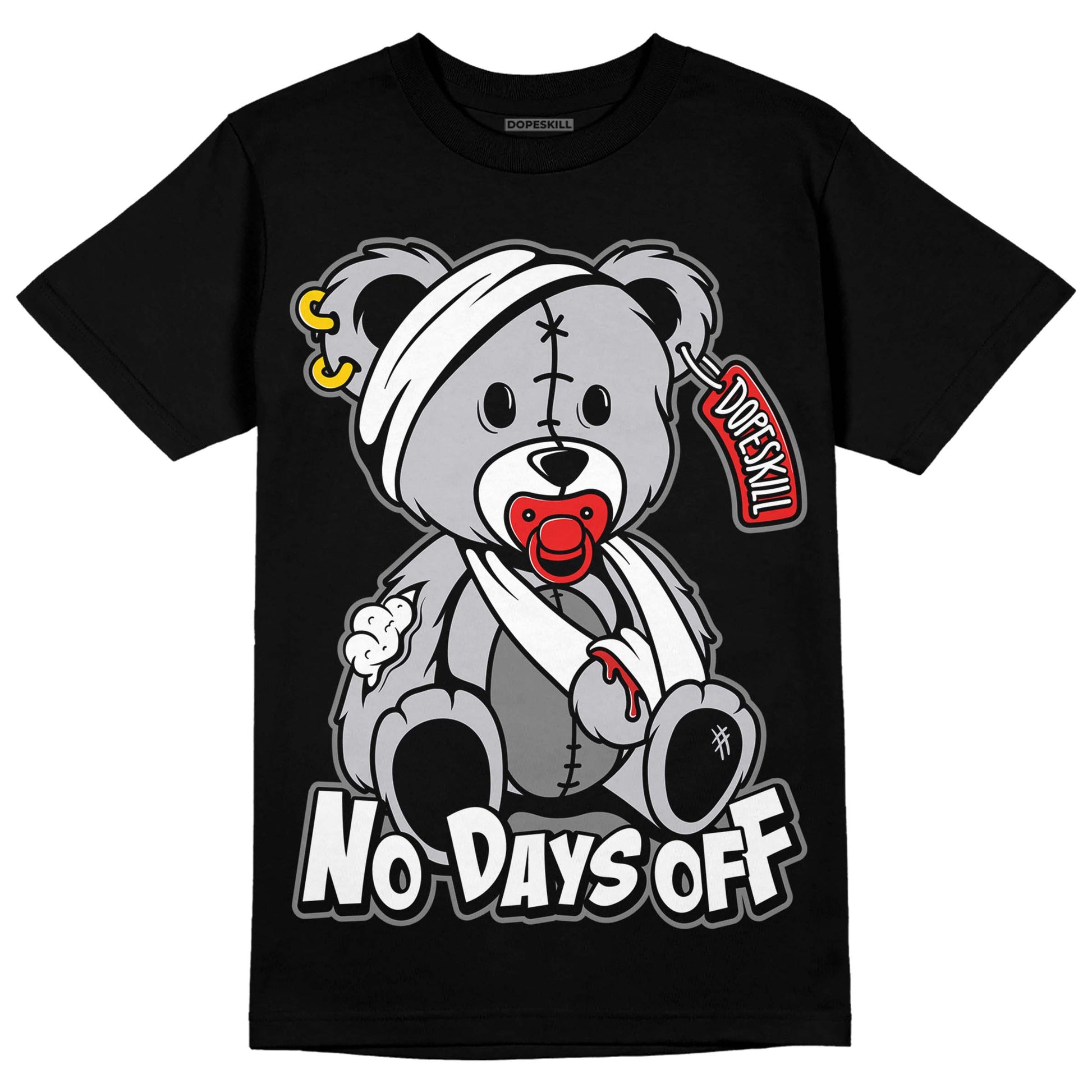 Grey Sneakers DopeSkill T-Shirt Hurt Bear Graphic Streetwear - Black