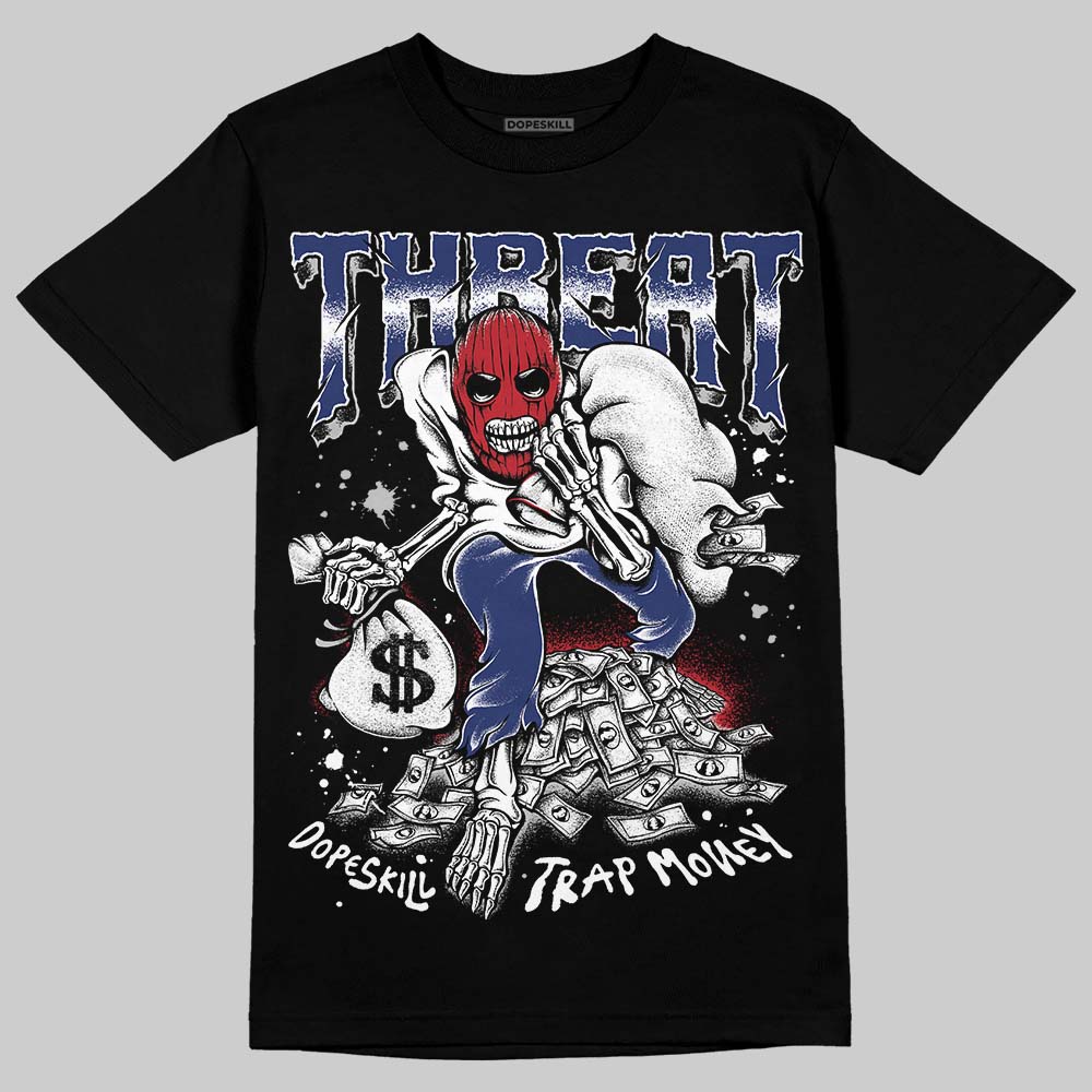 Jordan 1 High OG Rare Air "Deep Royal Blue" DopeSkill T-Shirt Threat Graphic Streetwear - Black