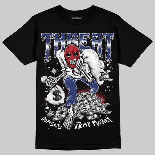 Jordan 1 High OG Rare Air "Deep Royal Blue" DopeSkill T-Shirt Threat Graphic Streetwear - Black