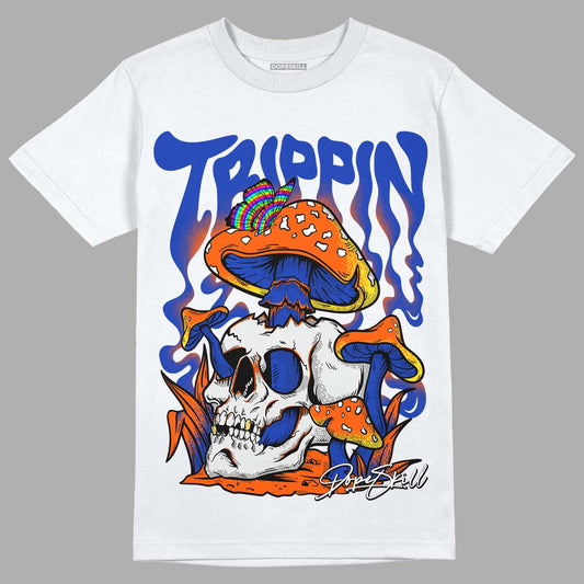 Dunk Low Futura Orange Blaze DopeSkill T-Shirt Trippin Graphic Streetwear - White