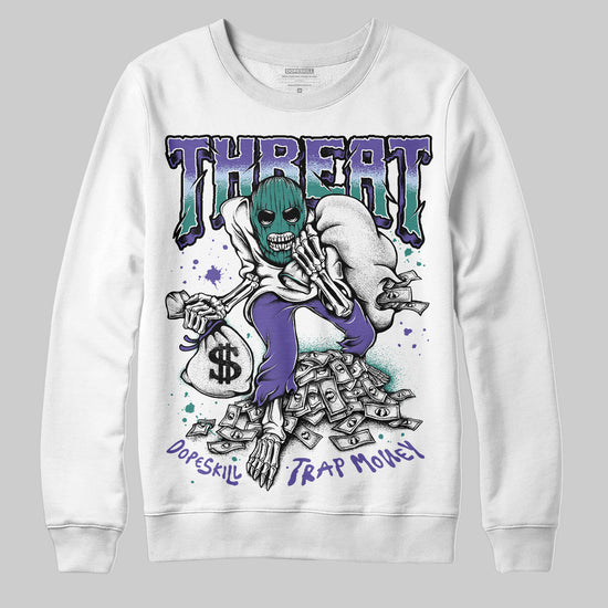 Jordan 5 OG “Grape” DopeSkill Sweatshirt Threat Graphic Streetwear - White