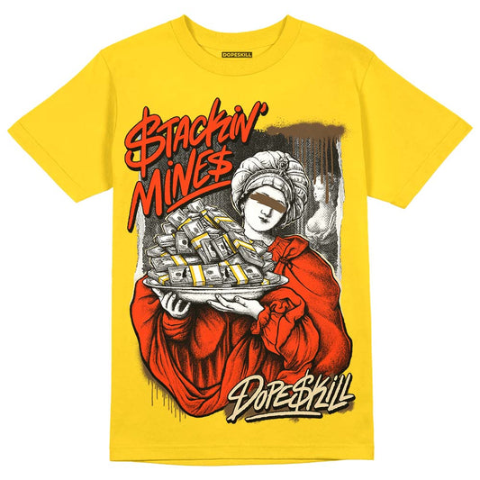Jordan 4 Retro “Vivid Sulfur” DopeSkill Yellow T-Shirt Stackin Mines Graphic Streetwear