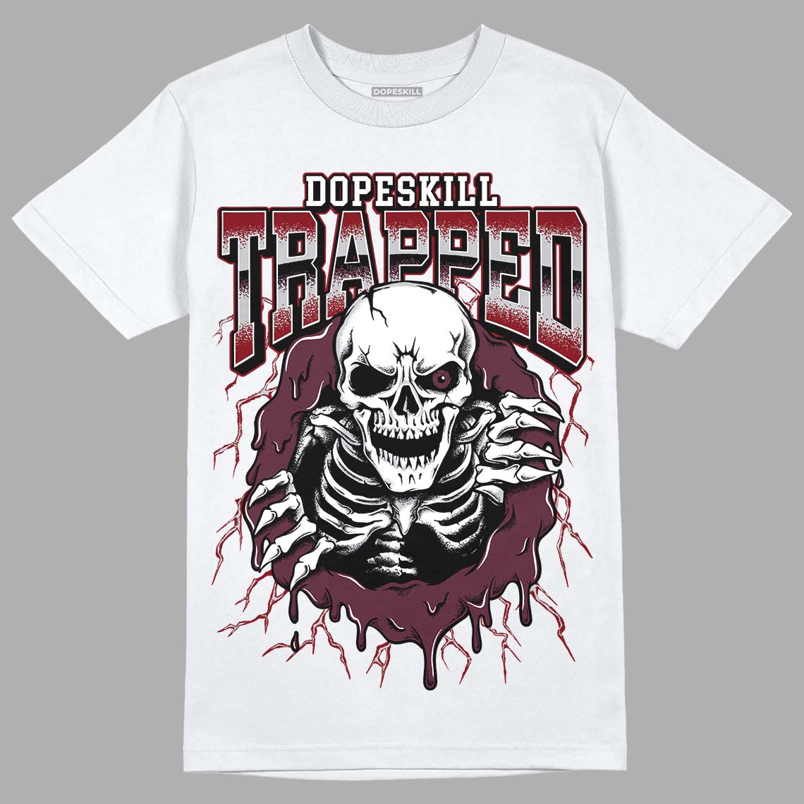 Jordan 5 Retro Burgundy (2023) DopeSkill T-Shirt Trapped Halloween Graphic Streetwear - White
