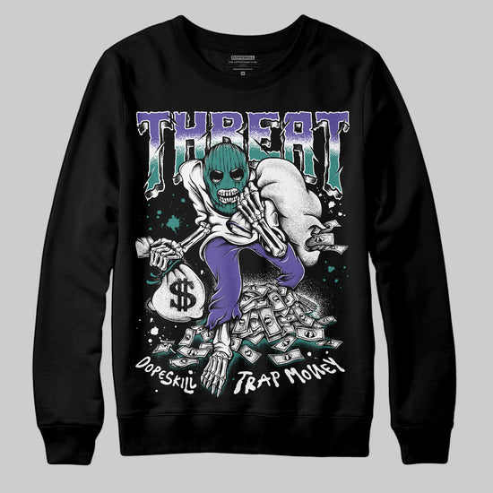 Jordan 5 OG “Grape” DopeSkill Sweatshirt Threat Graphic Streetwear - Black